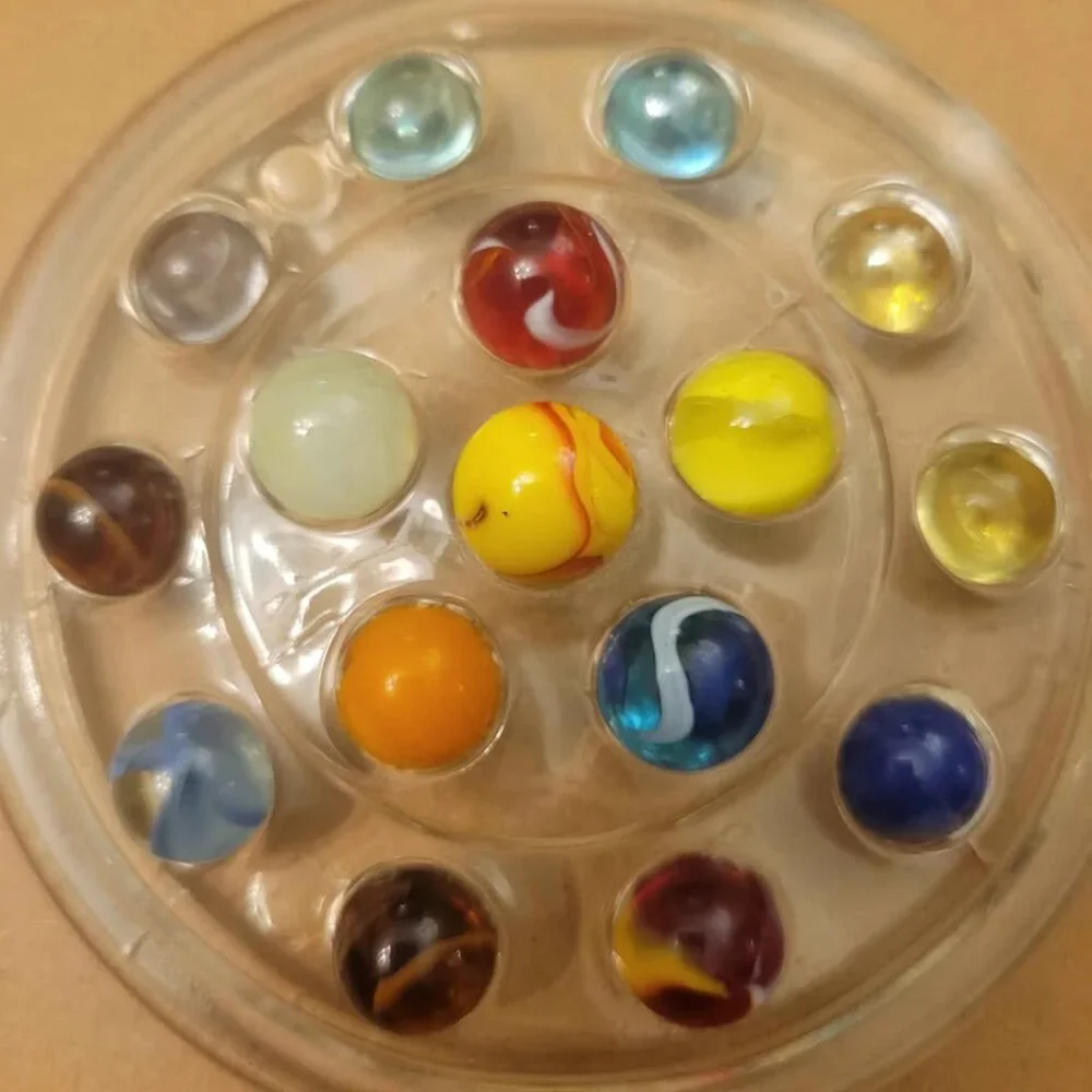 Vintage Collection Of Glass Marbles (display of flower frog -not included)